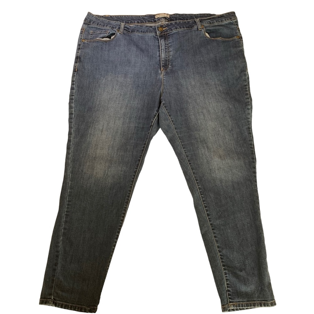 Woman Within Jeans Size 26W Blue Denim Crop 45x27